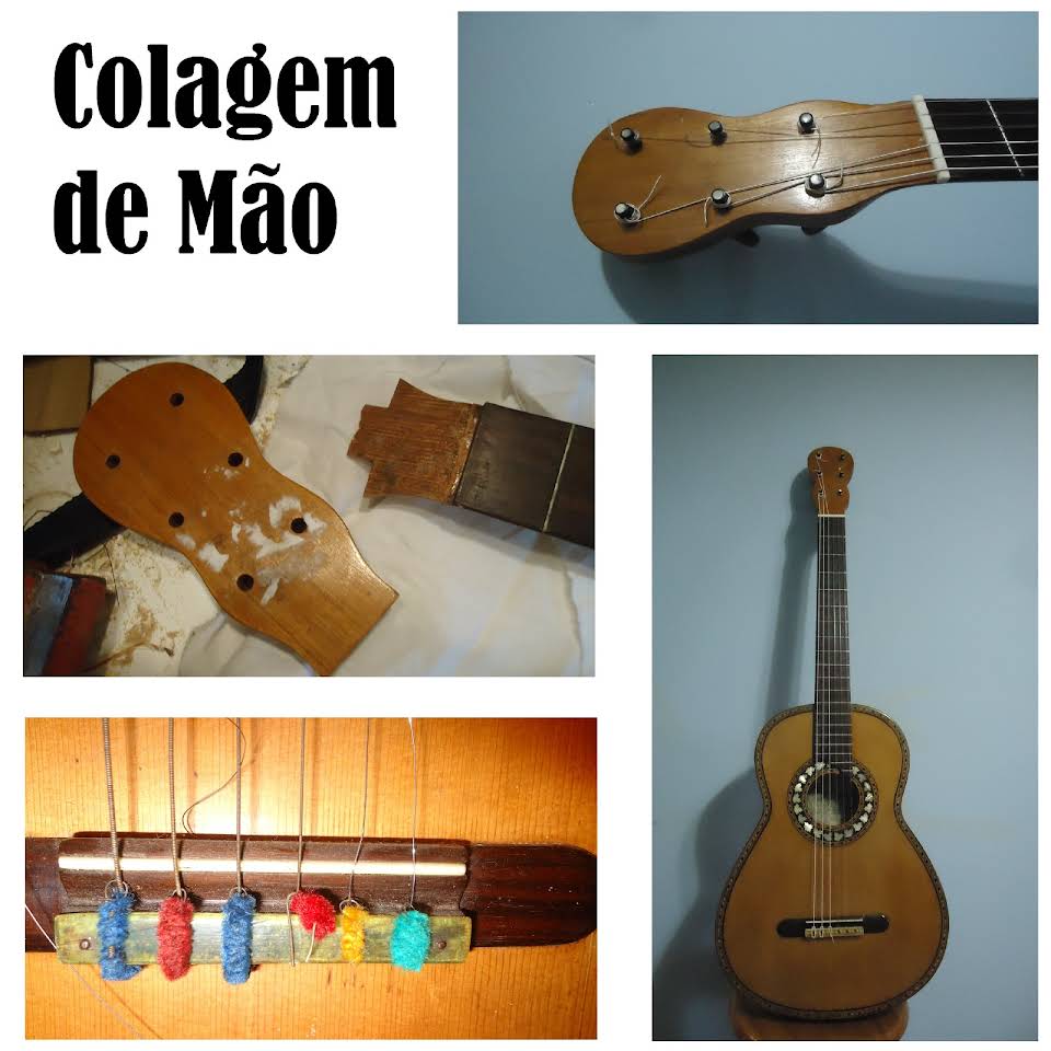 colagem de mão de violão porfírio de Martins quebrada